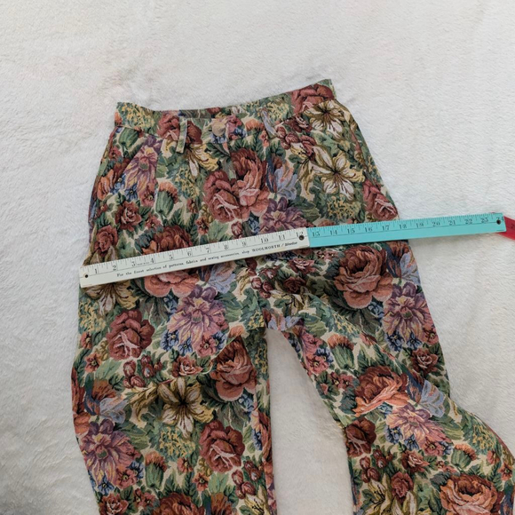 Meadows Floral Tapestry Green Pink Trousers - Size 2 - Picture 6 of 11